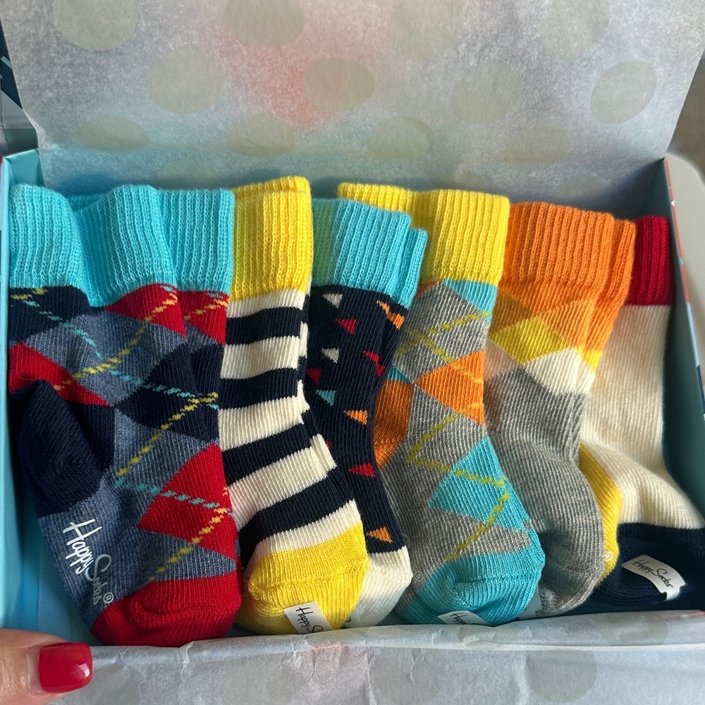 New In Box - Six Pair Baby Boy Socks